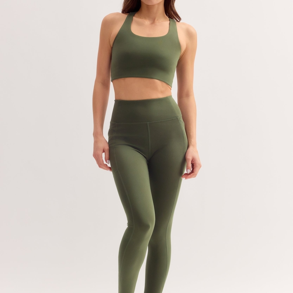Girlfriend Collective High Waisted Compressive Leggings: Thyme
